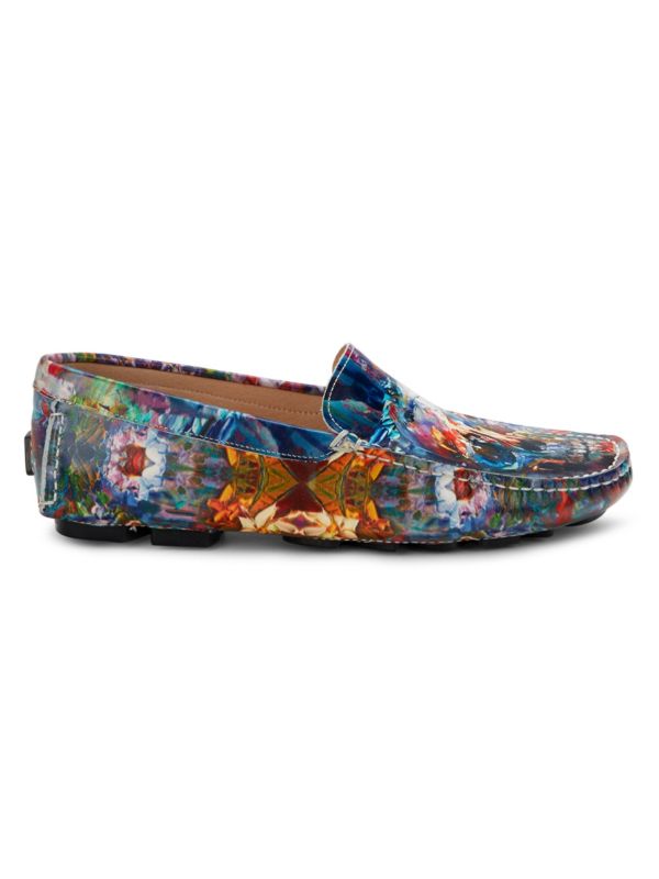 Robert Graham Print Leather Driving Loafers